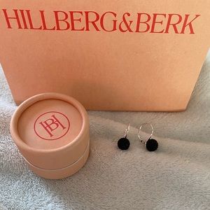 Black Hillberg and Berk earrings sparkle balls 10mm sterling silver Swarovski